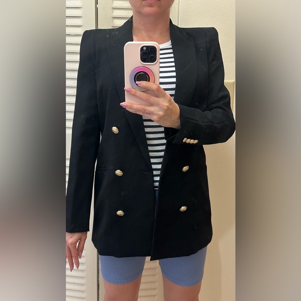 Beautiful, elegant and New Black Blazer with Gold Buttons from Zara,
